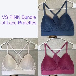 Bundle of VS PINK lace bralettes